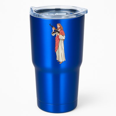 Jesus With Ak47 Assault Rifle. Tumbler