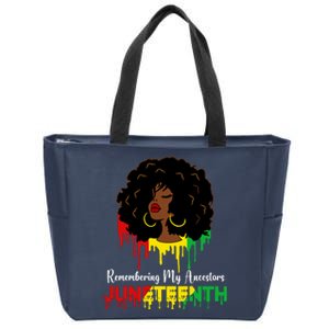 Juneteenth Women African American Black Women Zip Tote Bag