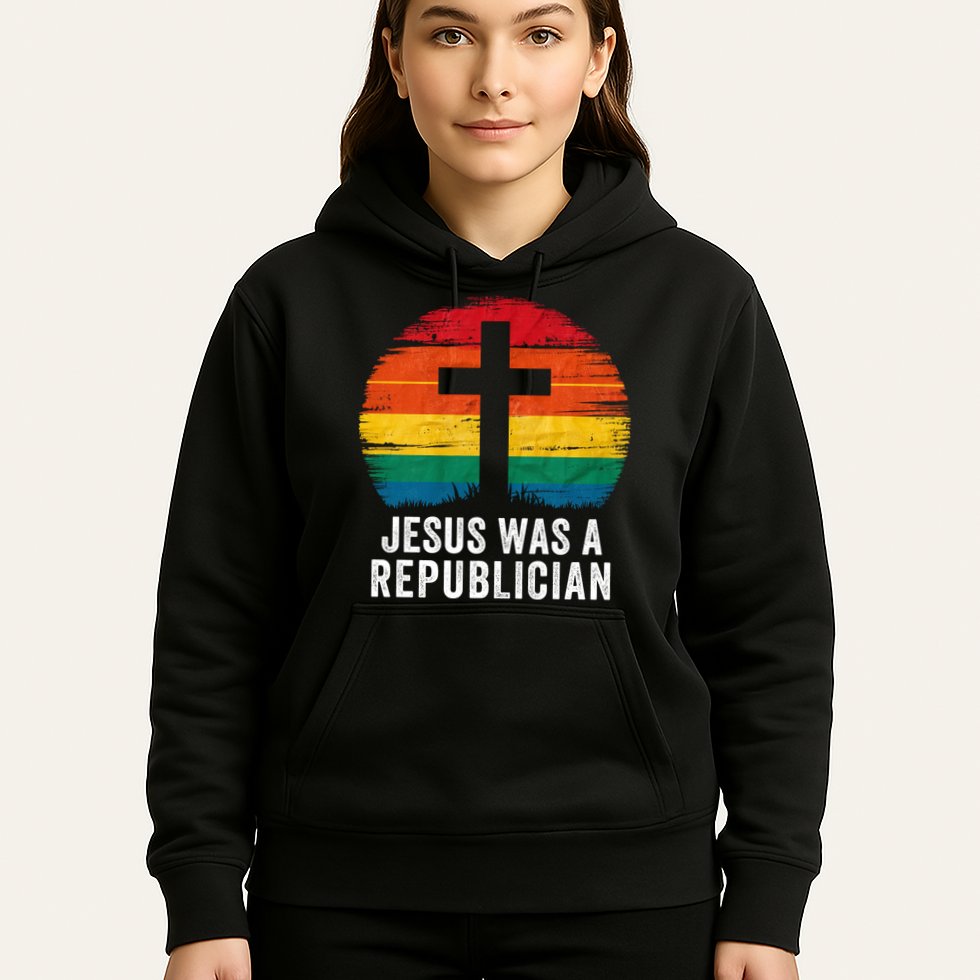 Jesus Was A Republican Retro Vintage Sunset Conservative Faith Religious Belief Hoodie