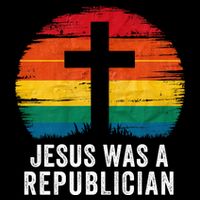 Jesus Was A Republican Retro Vintage Sunset Conservative Faith Religious Belief Hoodie