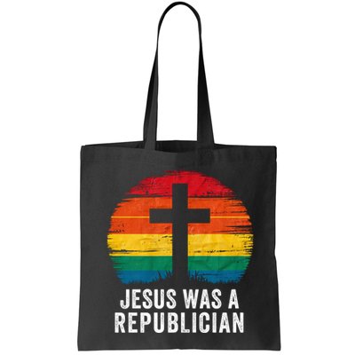 Jesus Was A Republican Retro Vintage Sunset Conservative Faith Religious Belief Bag