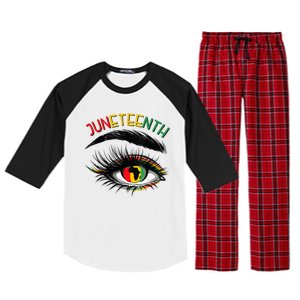 Juneteenth Women African American Eyes Raglan Sleeve Pajama Set