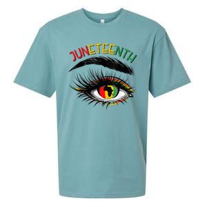 Juneteenth Women African American Eyes Sueded Cloud Jersey T-Shirt