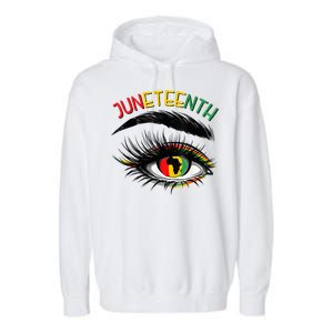 Juneteenth Women African American Eyes Garment-Dyed Fleece Hoodie