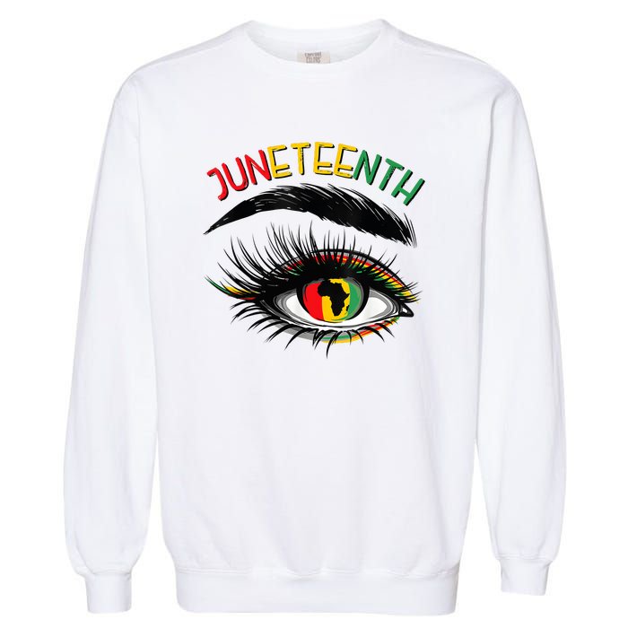 Juneteenth Women African American Eyes Garment-Dyed Sweatshirt