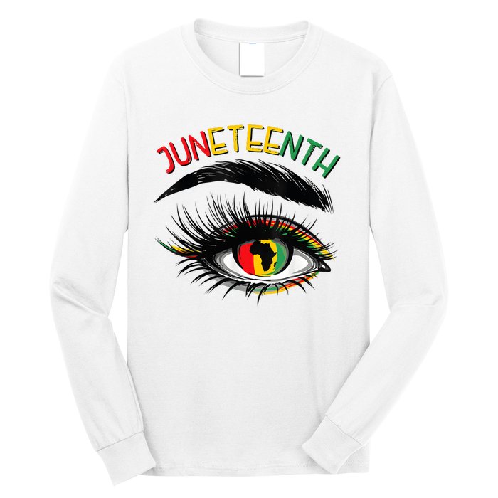 Juneteenth Women African American Eyes Long Sleeve Shirt