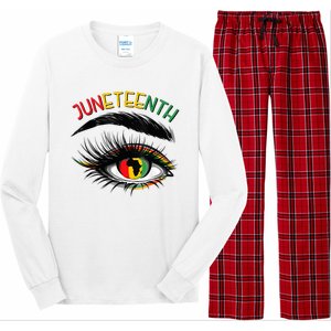 Juneteenth Women African American Eyes Long Sleeve Pajama Set