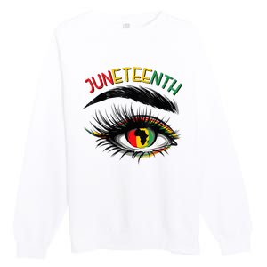 Juneteenth Women African American Eyes Premium Crewneck Sweatshirt