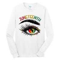 Juneteenth Women African American Eyes Tall Long Sleeve T-Shirt