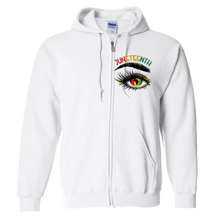 Juneteenth Women African American Eyes Full Zip Hoodie