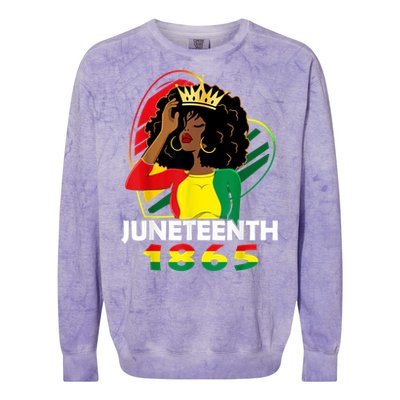 Juneteenth Women African American Black Women Queen Colorblast Crewneck Sweatshirt