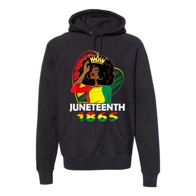 Juneteenth Women African American Black Women Queen Premium Hoodie