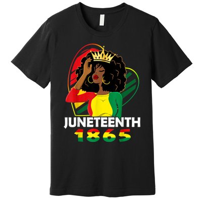 Juneteenth Women African American Black Women Queen Premium T-Shirt