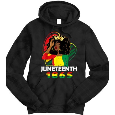 Juneteenth Women African American Black Women Queen Tie Dye Hoodie