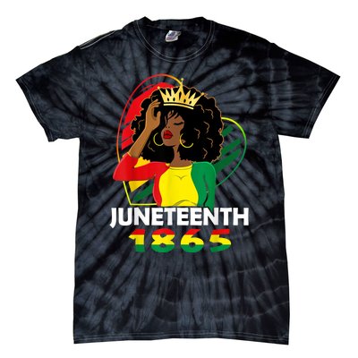 Juneteenth Women African American Black Women Queen Tie-Dye T-Shirt