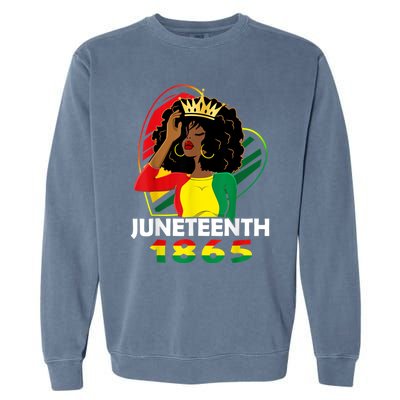 Juneteenth Women African American Black Women Queen Garment-Dyed Sweatshirt