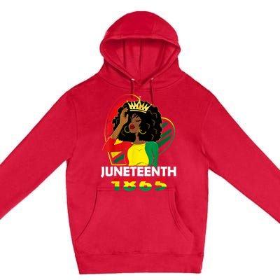 Juneteenth Women African American Black Women Queen Premium Pullover Hoodie