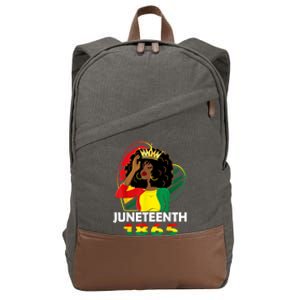 Juneteenth Women African American Black Women Queen Cotton Canvas Backpack