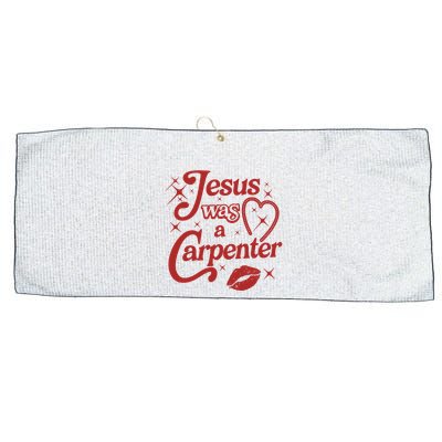 Jesus Was A Carpenter Christian Jesus Sayings Large Microfiber Waffle Golf Towel