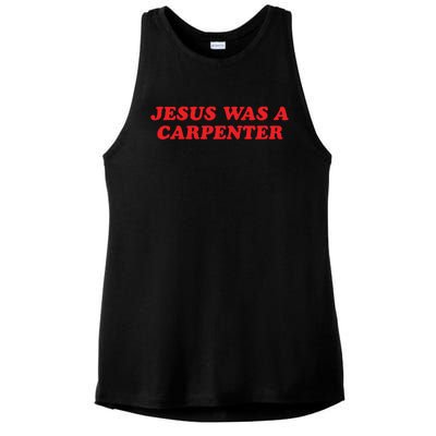 Jesus Was A Carpenter Ladies PosiCharge Tri-Blend Wicking Tank