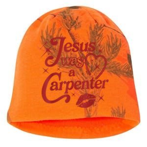 Jesus Was A Carpenter Christian Jesus Sayings Kati - Camo Knit Beanie