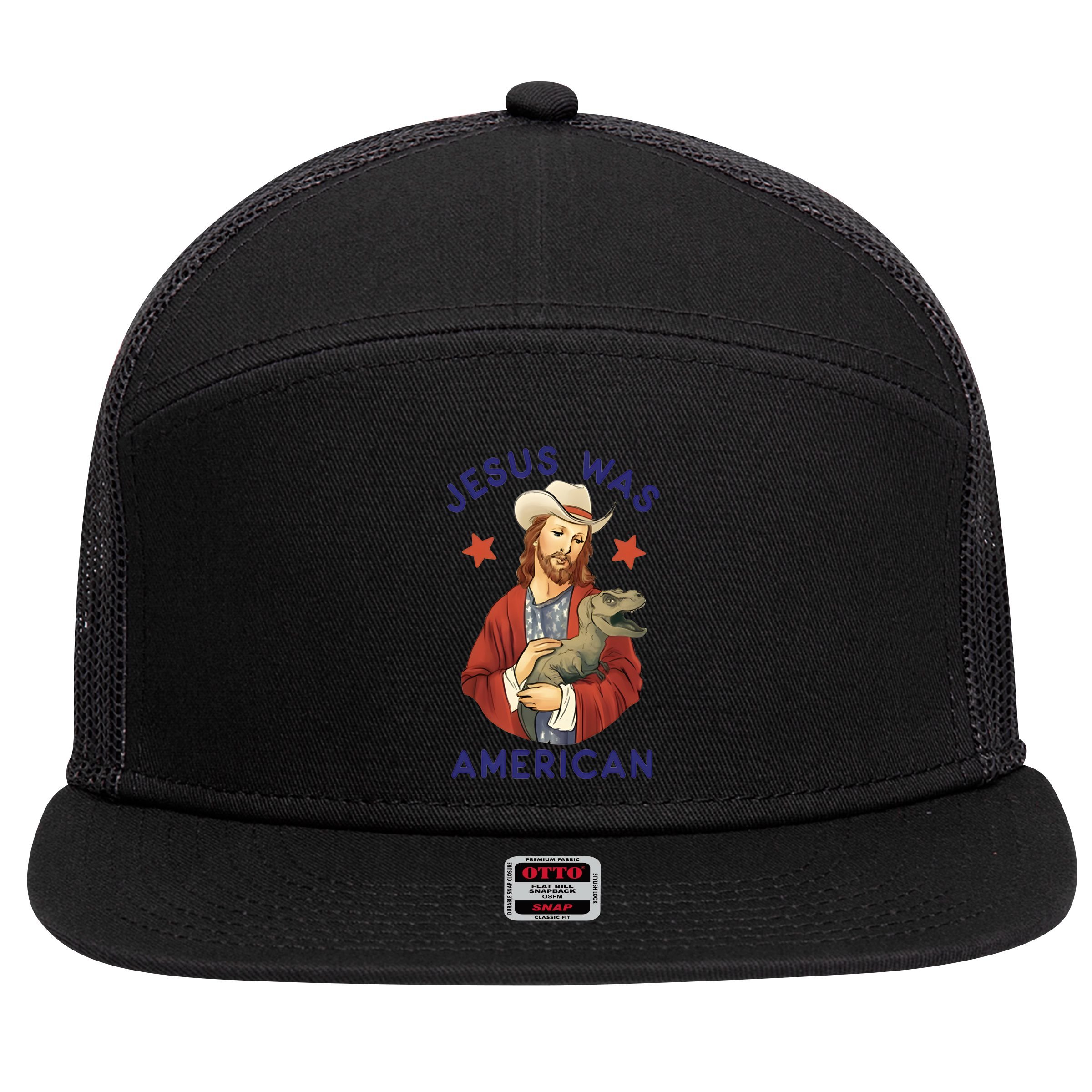 Jesus Was American 7 Panel Mesh Trucker Snapback Hat