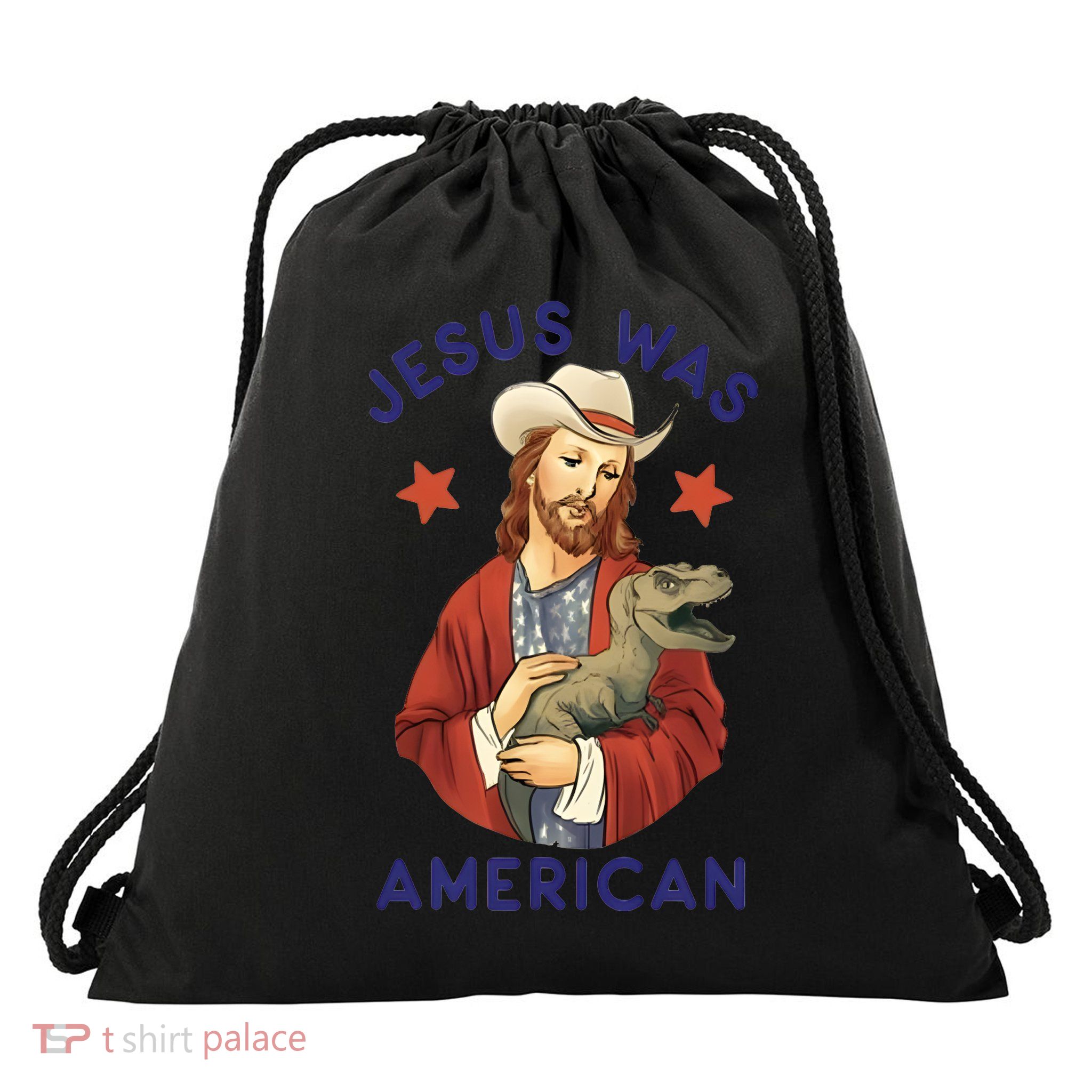 Jesus Was American Drawstring Bag