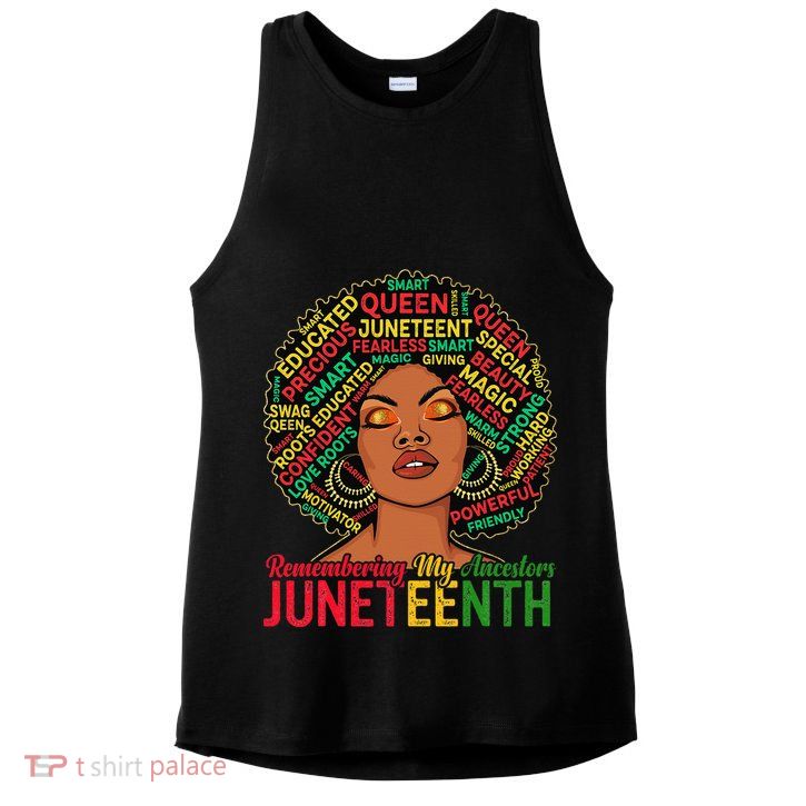 Juneteenth Wo African American Black Wo 1865 Ladies PosiCharge Tri-Blend Wicking Tank