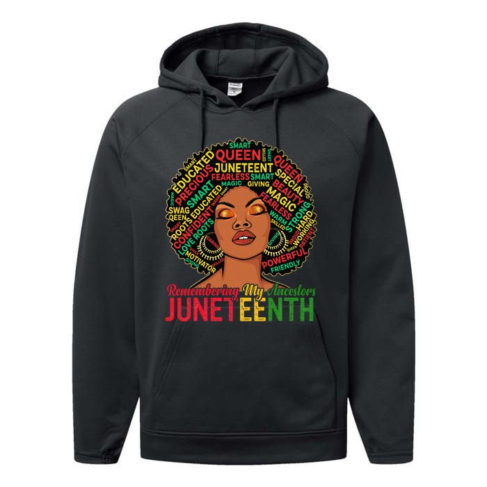 Juneteenth Wo African American Black Wo 1865 Performance Fleece Hoodie