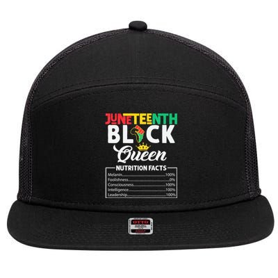 Juneteenth Women Black Queen Nutritional Facts Freedom Day 7 Panel Mesh Trucker Snapback Hat