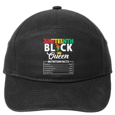 Juneteenth Women Black Queen Nutritional Facts Freedom Day 7-Panel Snapback Hat