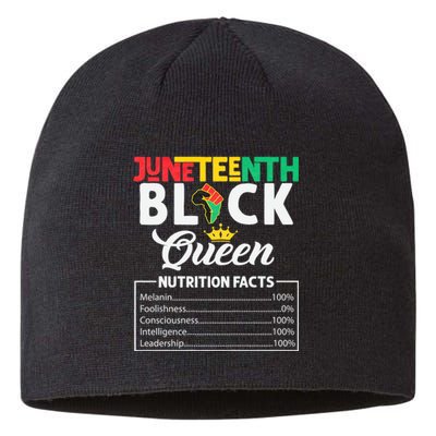 Juneteenth Women Black Queen Nutritional Facts Freedom Day Sustainable Beanie