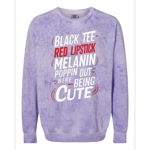 Juneteenth Woman Black Red Lipstick Melanin Colorblast Crewneck Sweatshirt