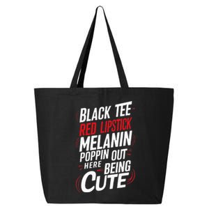 Juneteenth Woman Black Red Lipstick Melanin 25L Jumbo Tote