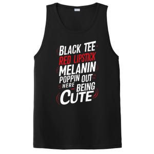 Juneteenth Woman Black Red Lipstick Melanin PosiCharge Competitor Tank