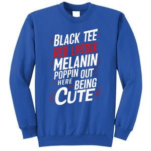 Juneteenth Woman Black Red Lipstick Melanin Sweatshirt