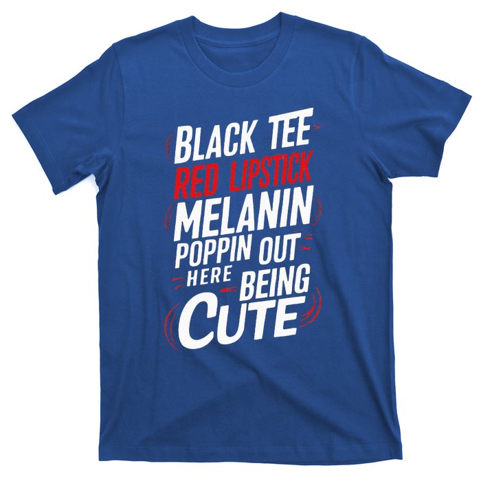 Juneteenth Woman Black Red Lipstick Melanin T-Shirt