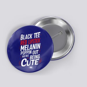 Juneteenth Woman Black Red Lipstick Melanin Button