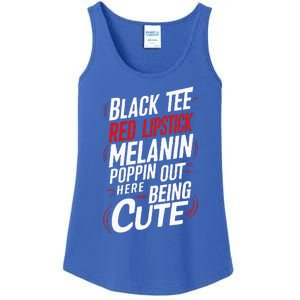 Juneteenth Woman Black Red Lipstick Melanin Ladies Essential Tank