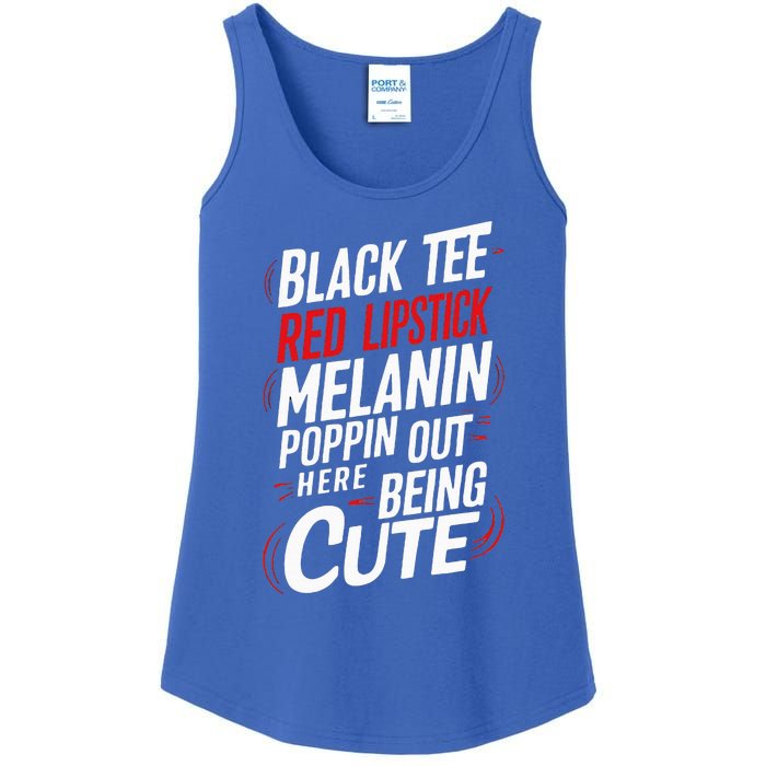 Juneteenth Woman Black Red Lipstick Melanin Ladies Essential Tank