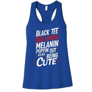 Juneteenth Woman Black Red Lipstick Melanin Women's Racerback Tank