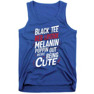 Juneteenth Woman Black Red Lipstick Melanin Tank Top