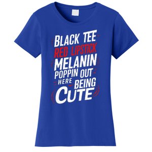 Juneteenth Woman Black Red Lipstick Melanin Women's T-Shirt