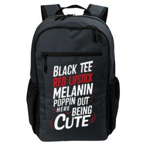 Juneteenth Woman Black Red Lipstick Melanin Daily Commute Backpack