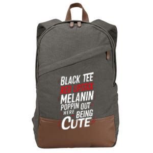 Juneteenth Woman Black Red Lipstick Melanin Cotton Canvas Backpack