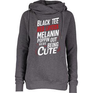 Juneteenth Woman Black Red Lipstick Melanin Womens Funnel Neck Pullover Hood