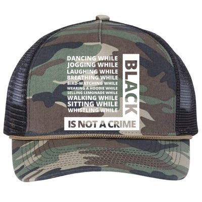 Jogging While Black Whistling While Black Is Not A Crime Gift Retro Rope Trucker Hat Cap