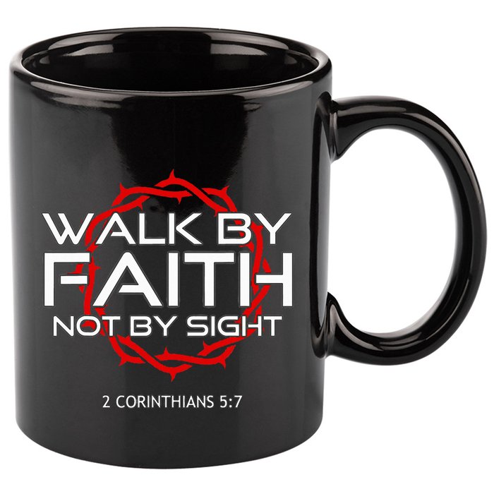 Jesus Walk By Faith Christian 11oz C Handle Ceramic Mug