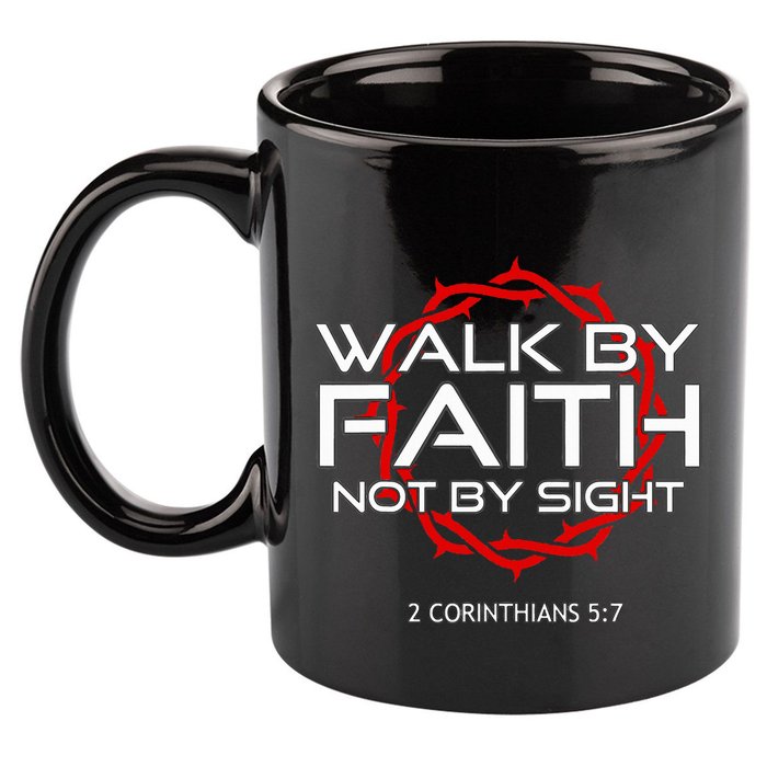 Jesus Walk By Faith Christian 11oz C Handle Ceramic Mug
