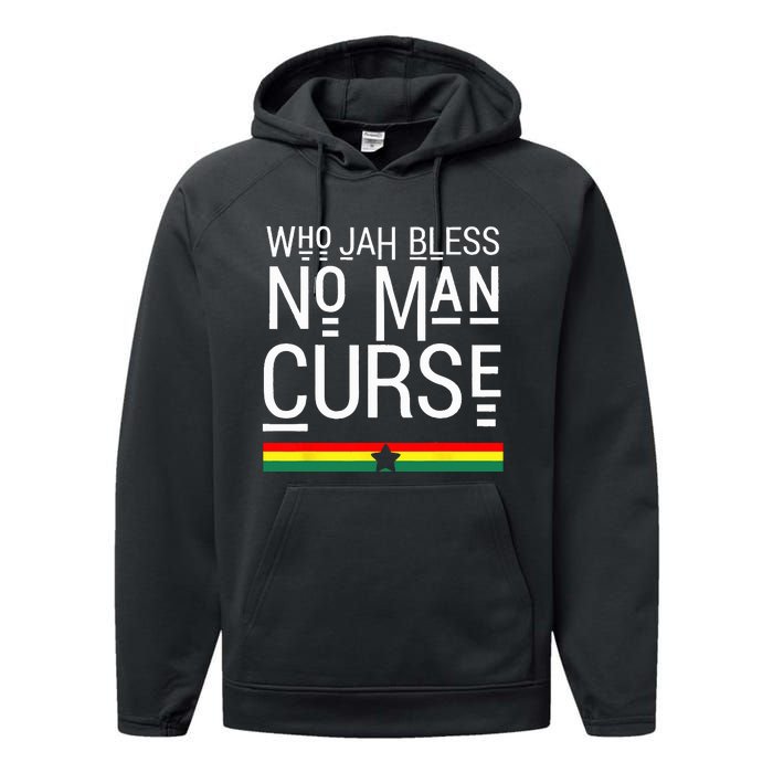 Jah Who Bless No Curse Man Rasta Flag Reggae Roots Jamaica Performance Fleece Hoodie